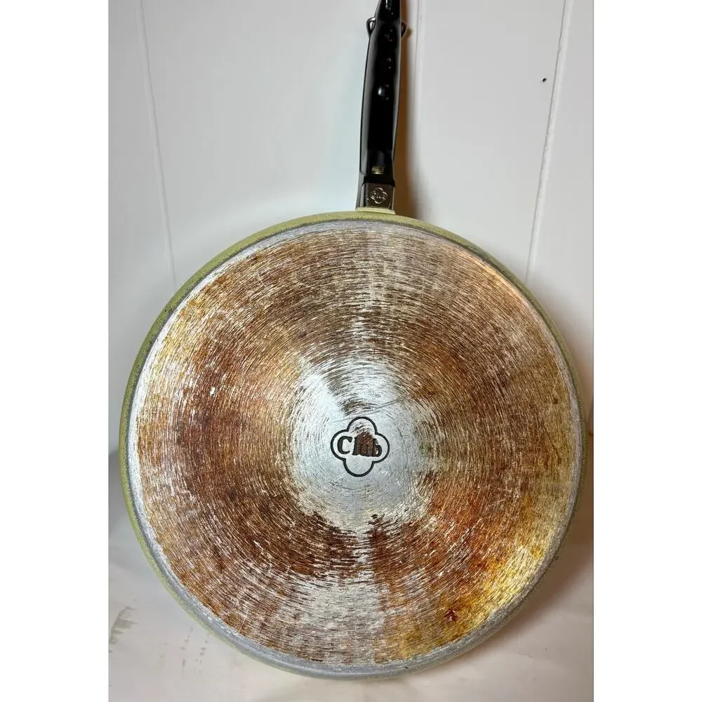 Vintage Club Aluminum 11.5-inch chicken fryer skillet Harvest Gold